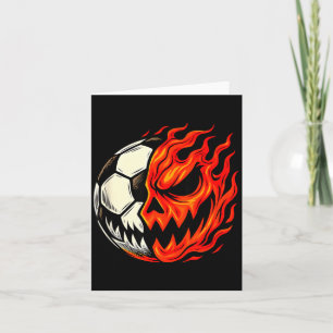 Carte Balle de football Halloween Citrouille Flamme Visa
