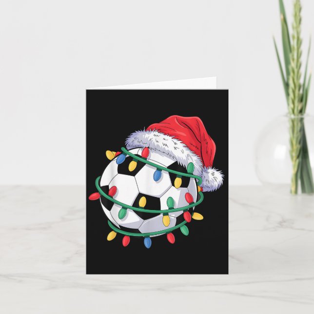 Carte Balle de football Santa Hat Hommes Femmes Soccer d (Devant)