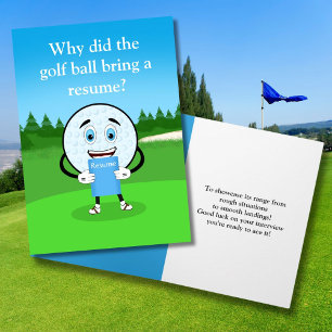 Carte Balle de Golf Drôle Bonne Chance Pour l'Emploi