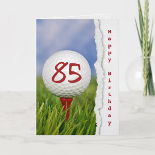 Carte balle de golf en tee pour 85e anniversaire