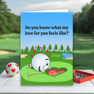 Carte Balle de golf mignonne pour la Saint-Valentin