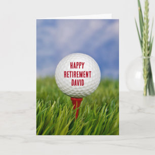 Carte Balle de golf pour la retraite sur un Tee rouge