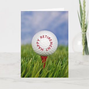 Carte Balle de golf pour la retraite sur un Tee rouge