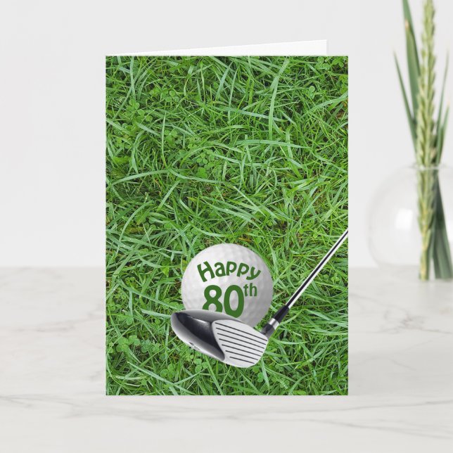 Carte Balle de golf sur l'herbe pour 80e anniversaire (Devant)