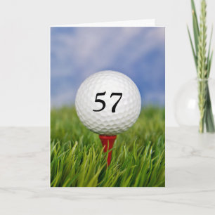 Carte balle de golf sur tee pour anniversaire