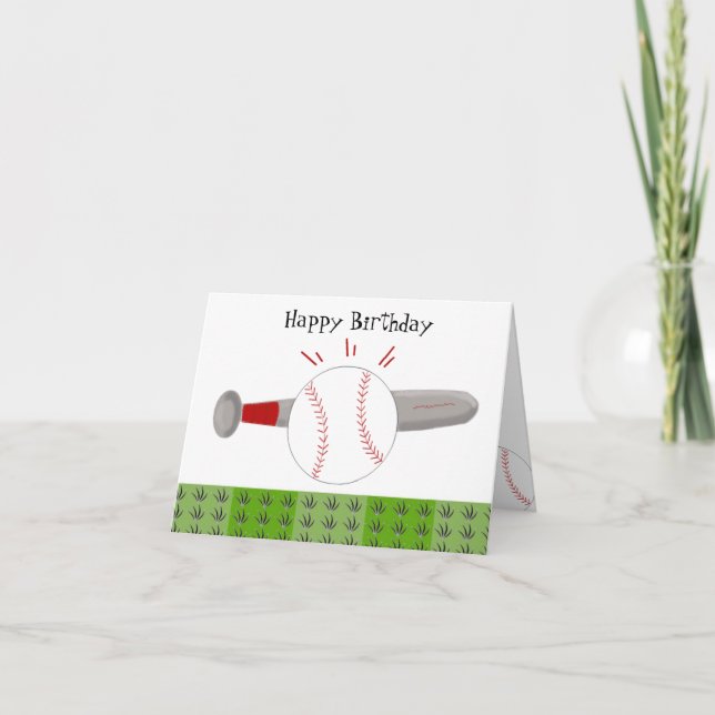 Carte Balle et Batteuse Joyeux Anniversaire (Devant)