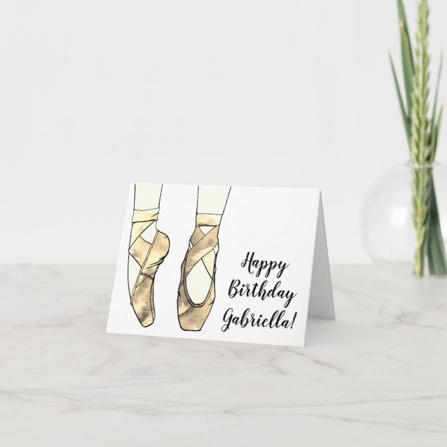 Carte Ballerina Ballet fête d'anniversaire (Devant)