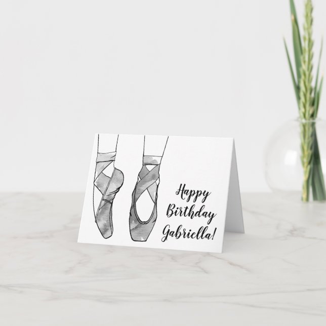 Carte Ballerina Ballet fête d'anniversaire (Devant)