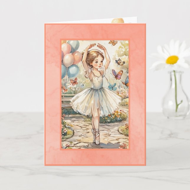 Carte Ballerina Birthday Card Digital Download  (Petite plante)