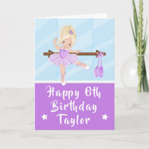 Carte Ballerina Blonde Cheveux fille pourpre heureux ann