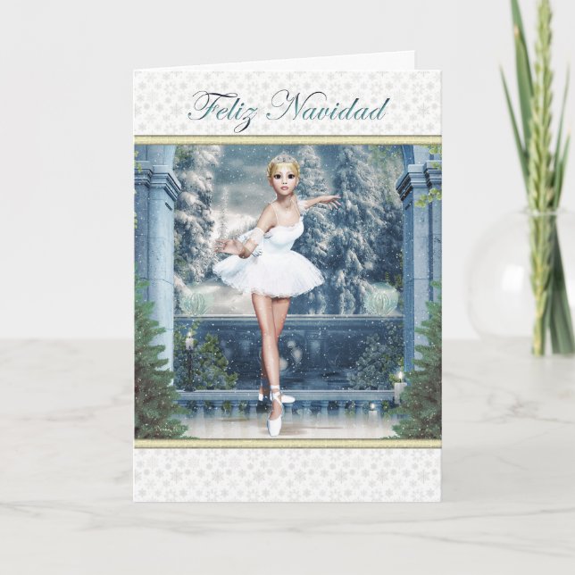 Carte Ballerina de Noël espagnole Feliz Navidad (Devant)