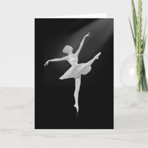 Carte Ballerina en argent et noir personnalisable