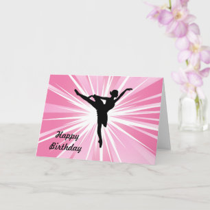 Carte Ballerina étoile rose