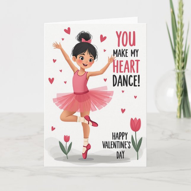 Carte Ballerina Heart Dance Valentines Card (Devant)