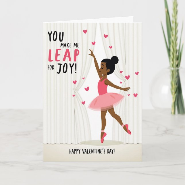 Carte Ballerina Leap Of Joy Valentines Card (Devant)