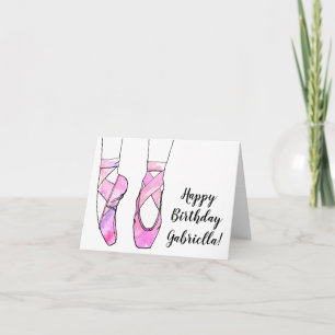 Carte Ballerina rose Ballet fête d'anniversaire
