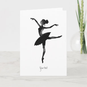 Carte Ballerine aquarelle stylée chic charbon