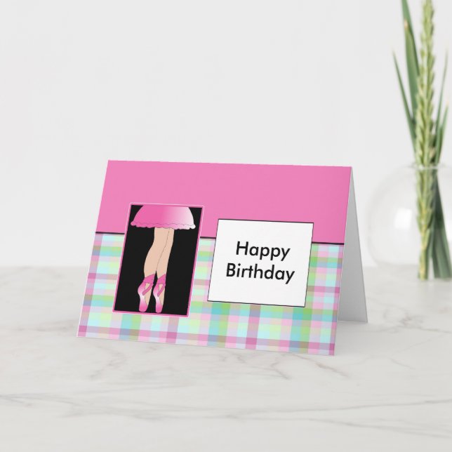 Carte Ballerine - joyeux anniversaire (Devant)