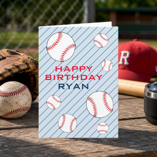 Carte Balles de baseball Joyeux Anniversaire Enfants Per