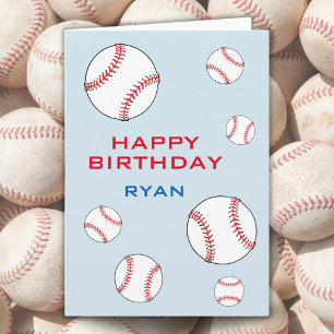 Carte Balles de baseball Joyeux anniversaire Enfants Per
