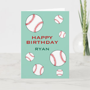 Carte Balles de Baseball Joyeux Anniversaire Enfants Per