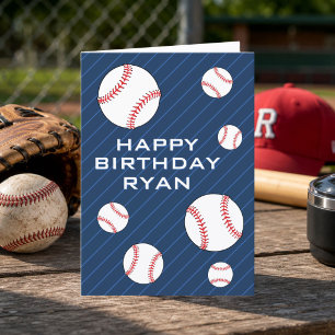Carte Balles de baseball personnalisables Joyeux Anniver
