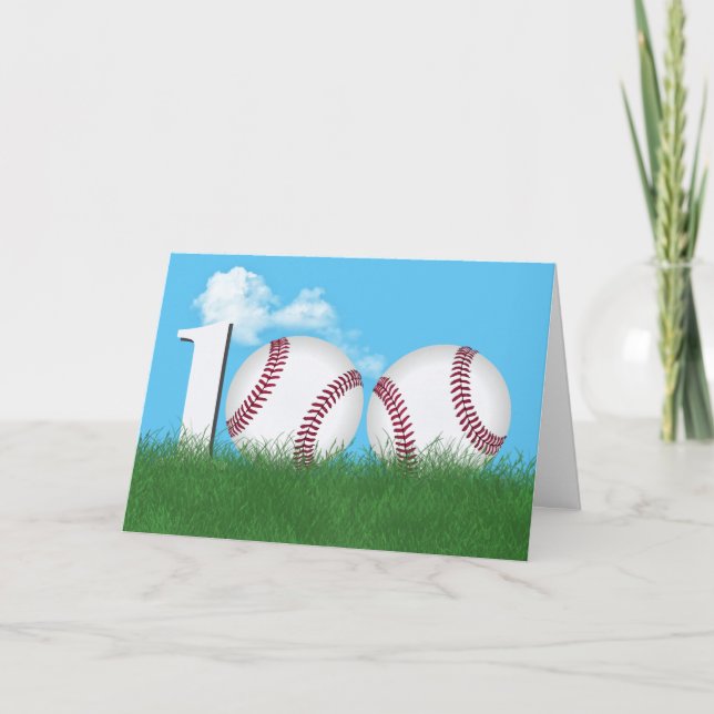 Carte Balles de baseball pour 100e anniversaire dans de  (Devant)