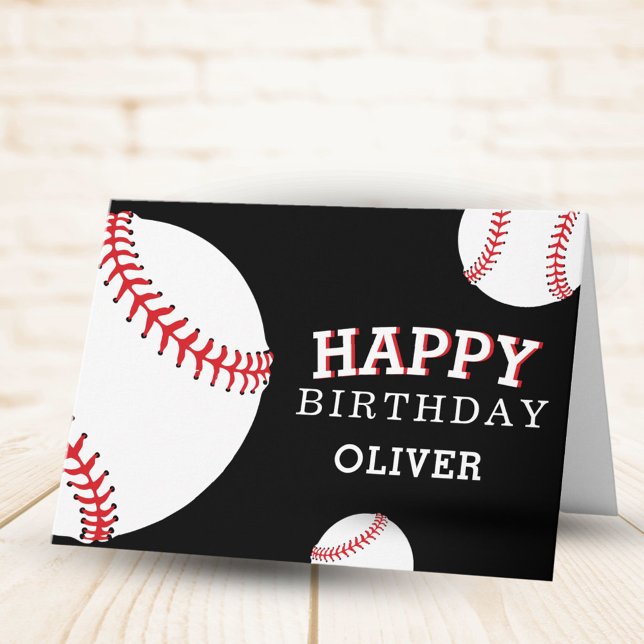 Carte Balles de Baseball Sports Joyeux Anniversaire Enfa (Créateur téléchargé)