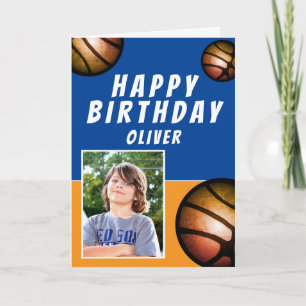 Carte Balles de Basketball Sports Enfants Joyeux Anniver