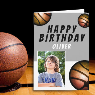 Carte Balles de basketball Sports Enfants Joyeux Anniver