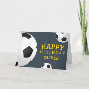 Carte Balles de football de soccer Sports Joyeux Anniver
