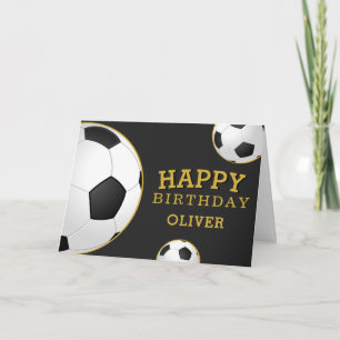 Carte Balles de football de soccer Sports Joyeux Anniver