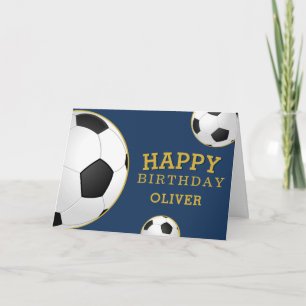 Carte Balles de football de soccer Sports Joyeux Anniver