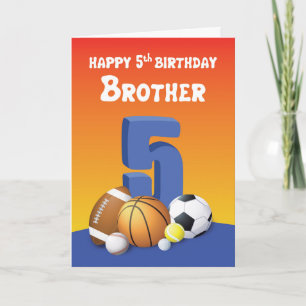 Carte Balles de sport Brother 5th Birthday
