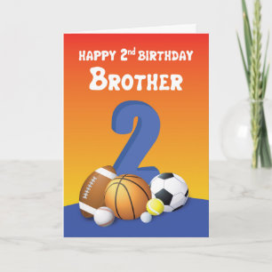 Carte Balles de sport du frère 2e anniversaire