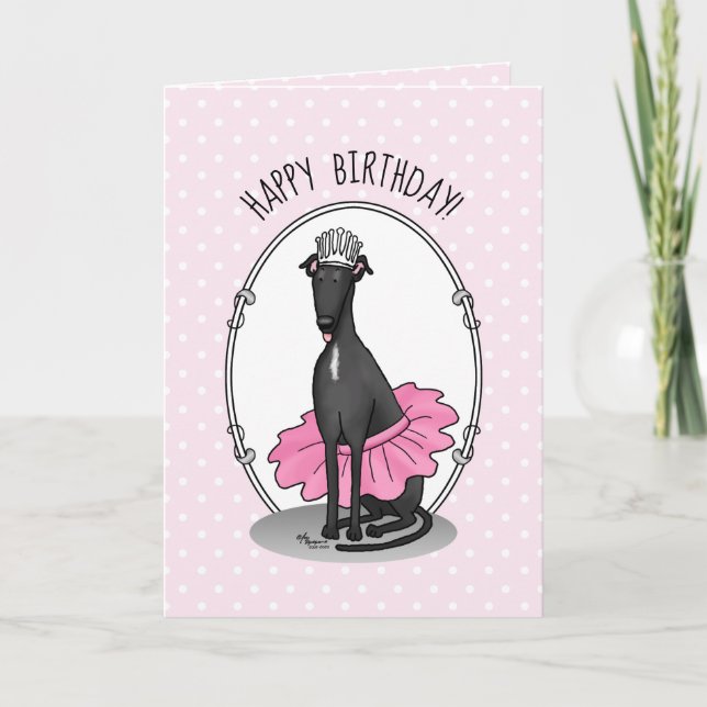 Carte Ballet Ballerina Princesse Greyhound Chig (noir) (Devant)