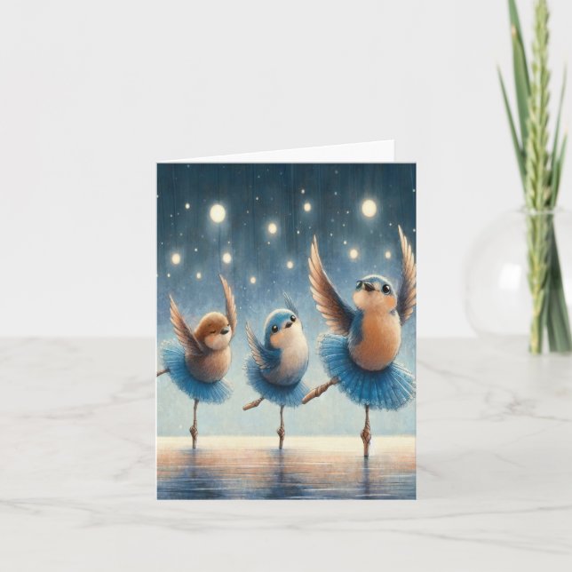 Carte Ballet bleu oiseaux (Devant)