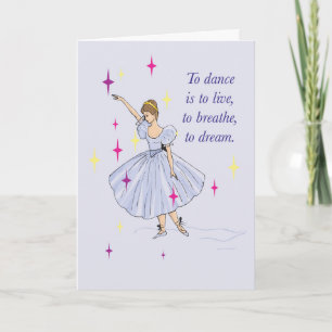 Carte Ballet Encouragement Ballerine avec Étoiles Succès