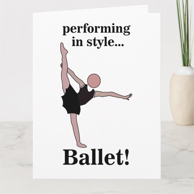Carte Ballet Exécuté Dans Le Style Ballerine Anniversair (Devant)