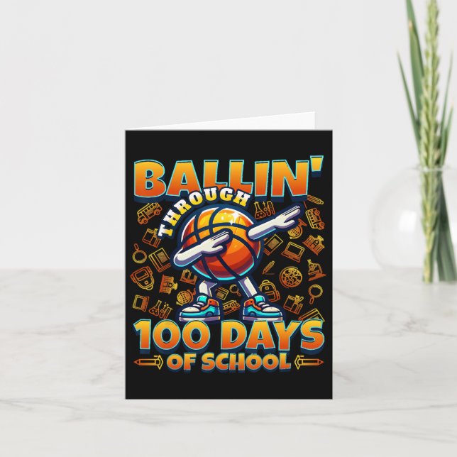 Carte Ballin' Jusqu'À 100 Jours D'École (Devant)