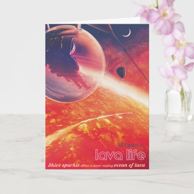 Carte Ballon à air chaud extrême sur paysage volcanique (Orchidée)