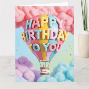 Carte Ballon à air chaud "Joyeux Anniversaire" 3D fantai