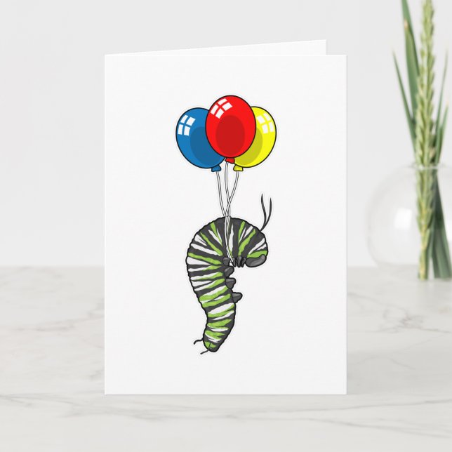 Carte Ballon chenille (Devant)
