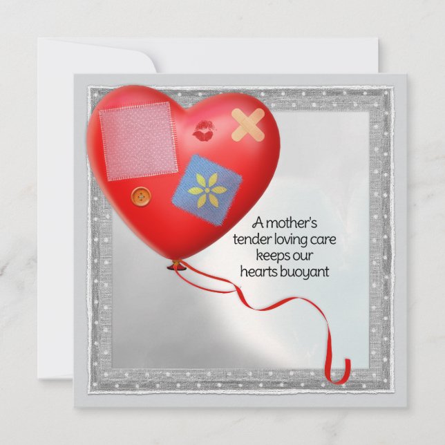 Carte ballon coeur TLC de maman (Devant)
