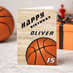 Carte Ballon de Basket-ball Plancher en Bois Sports Joye