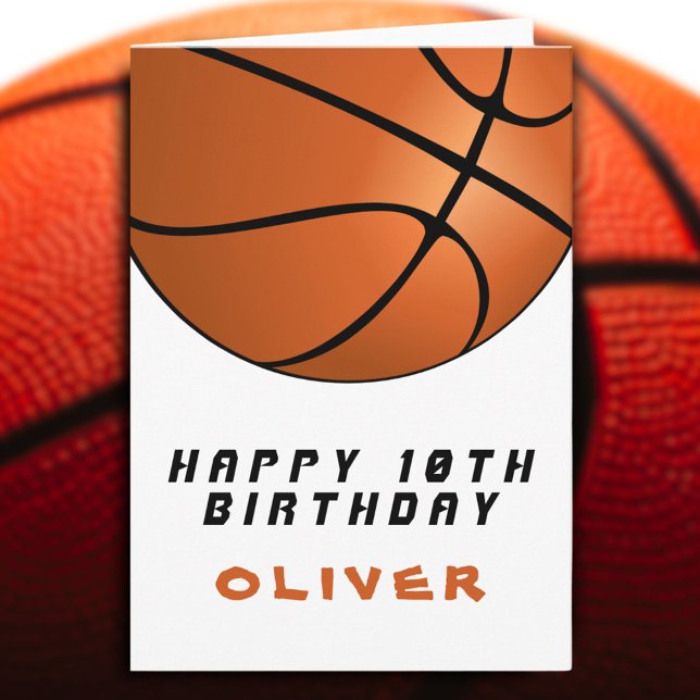 Carte Ballon de basketball Moderne Garçon Joyeux Anniver (Créateur téléchargé)