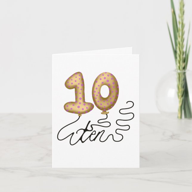 Carte ballon de dixième anniversaire (Devant)