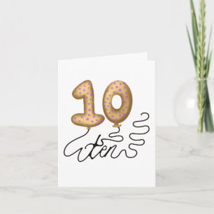Carte ballon de dixième anniversaire