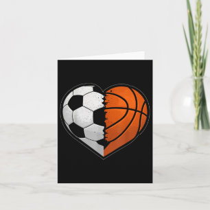 Carte Ballon de football Basketball Cœur Amoureux de spo