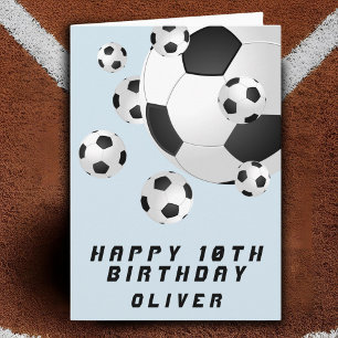 Carte Ballon de Football Bleu Enfant Garçon Joyeux Anniv